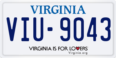 VA license plate VIU9043