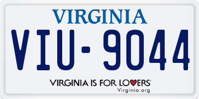 VA license plate VIU9044