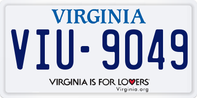 VA license plate VIU9049