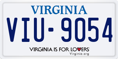 VA license plate VIU9054