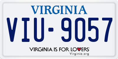 VA license plate VIU9057