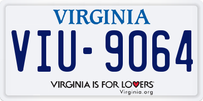 VA license plate VIU9064