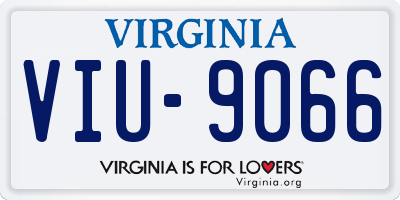 VA license plate VIU9066