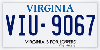 VA license plate VIU9067