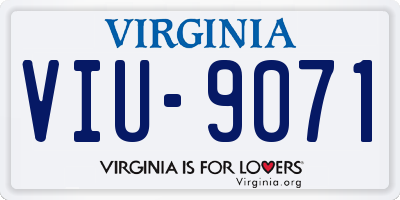 VA license plate VIU9071