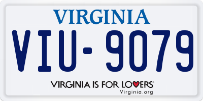 VA license plate VIU9079