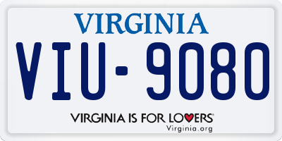VA license plate VIU9080