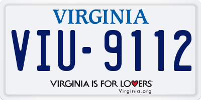 VA license plate VIU9112