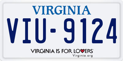 VA license plate VIU9124