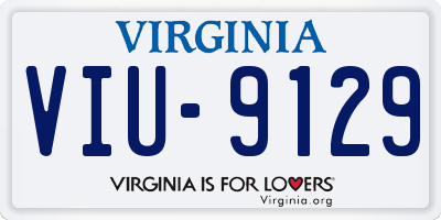 VA license plate VIU9129