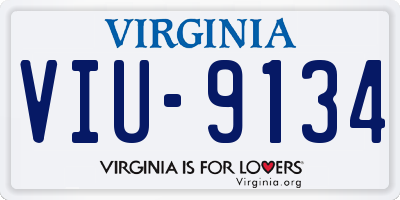 VA license plate VIU9134