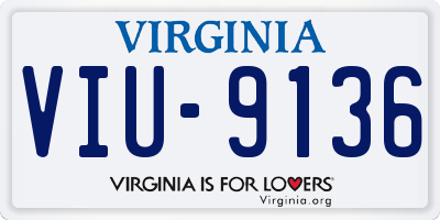 VA license plate VIU9136