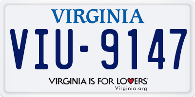 VA license plate VIU9147