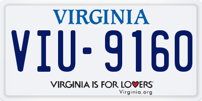 VA license plate VIU9160