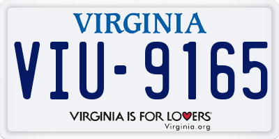 VA license plate VIU9165