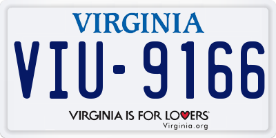 VA license plate VIU9166