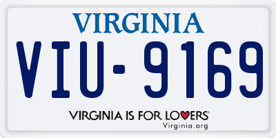 VA license plate VIU9169