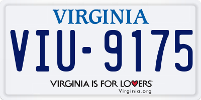 VA license plate VIU9175