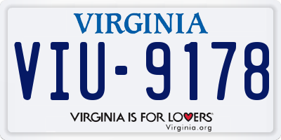 VA license plate VIU9178