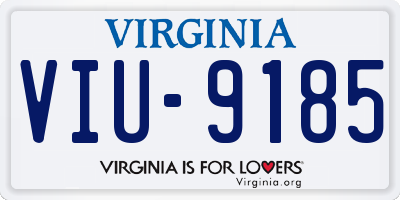 VA license plate VIU9185