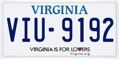 VA license plate VIU9192
