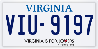 VA license plate VIU9197