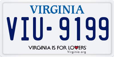 VA license plate VIU9199