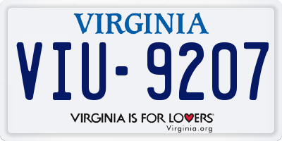 VA license plate VIU9207