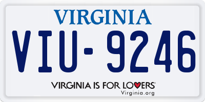 VA license plate VIU9246