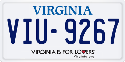 VA license plate VIU9267