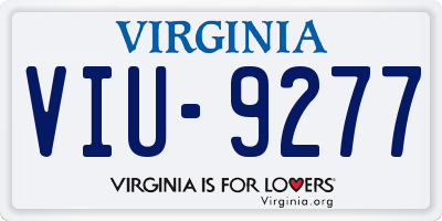 VA license plate VIU9277