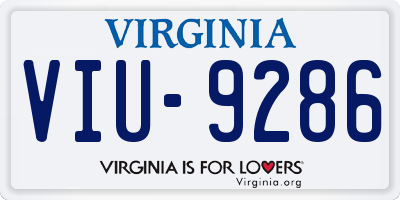 VA license plate VIU9286