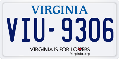 VA license plate VIU9306