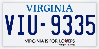 VA license plate VIU9335