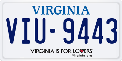 VA license plate VIU9443