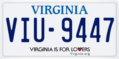 VA license plate VIU9447