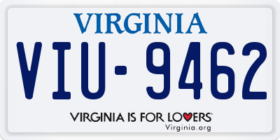 VA license plate VIU9462