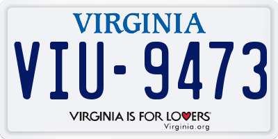 VA license plate VIU9473