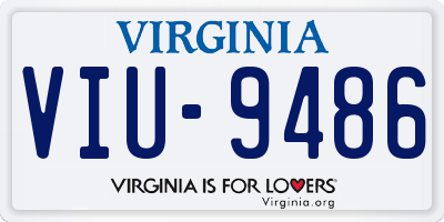 VA license plate VIU9486