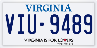 VA license plate VIU9489