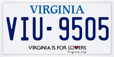 VA license plate VIU9505