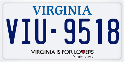 VA license plate VIU9518