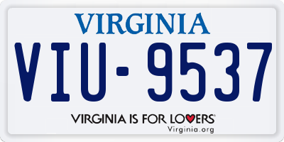 VA license plate VIU9537