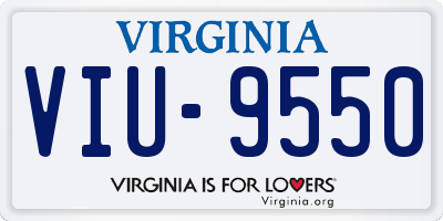 VA license plate VIU9550