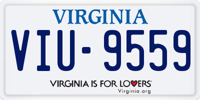 VA license plate VIU9559