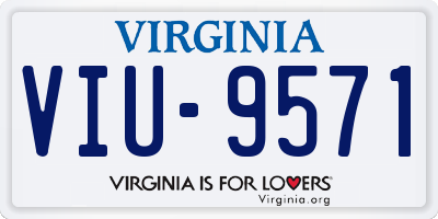 VA license plate VIU9571