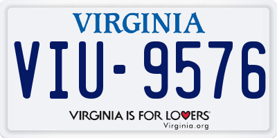 VA license plate VIU9576
