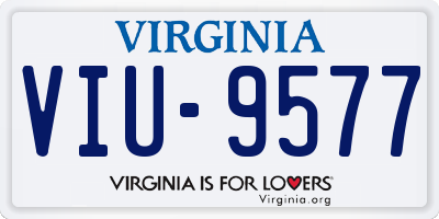 VA license plate VIU9577