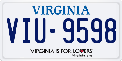 VA license plate VIU9598