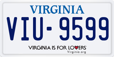VA license plate VIU9599